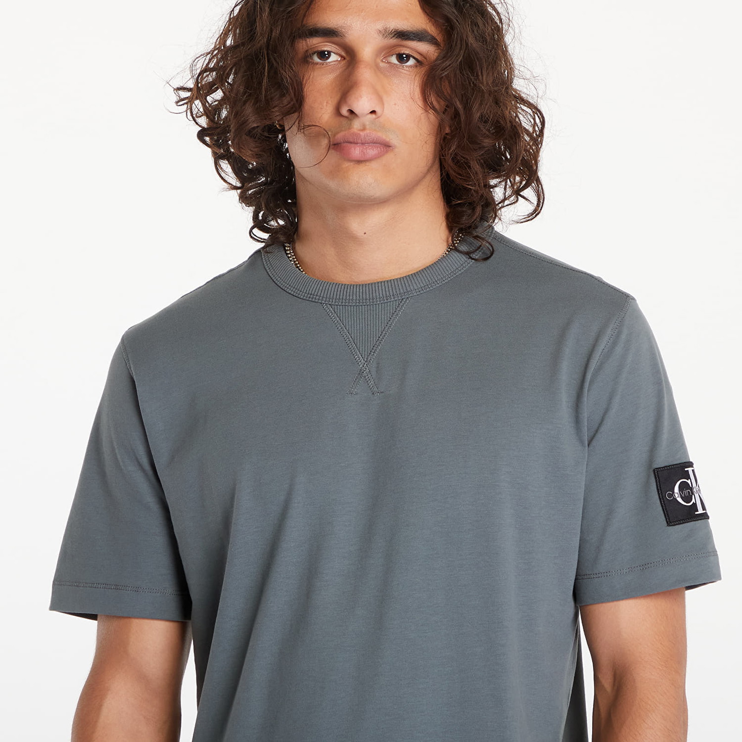 Póló CALVIN KLEIN Cotton Badge T-Shirt Endless Grey Szürke | J30J323484 PSL, 1