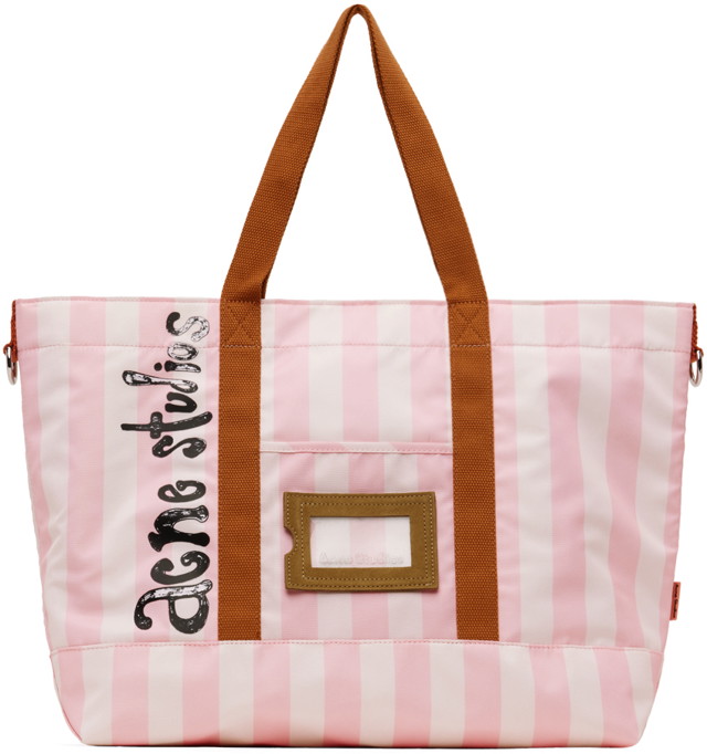 Vászontáskák Acne Studios Striped Tote Bag Rózsaszín | C10198-