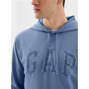 Sweatshirt GAP French Terry Pullover Logo Hoodie Soft Cornflower Kék | 868458-01, 2