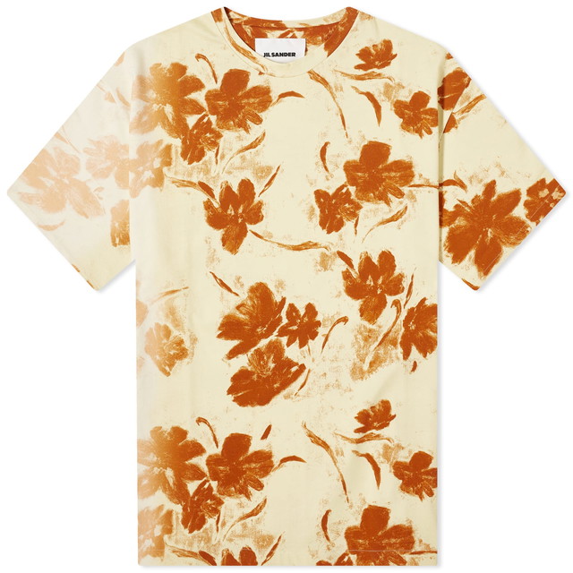 Póló Jil Sander Floral Print T-Shirt 
Narancssárga | J61GC0003-J20089-288