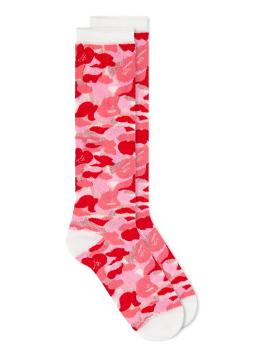 Zoknik és harisnyanadrágok BAPE ABC Camo Clear Socks Pink Rózsaszín | 001SOJ302002L-PNK