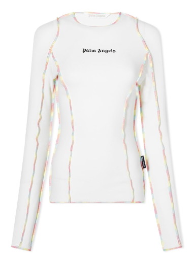 Póló Palm Angels Rainbow Stitching Fitted Top Fehér | PWAB025S23JER0010110