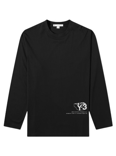 Póló Y-3 Long Sleeve Zine Page-2 Graphic Tee Fekete | HF7071