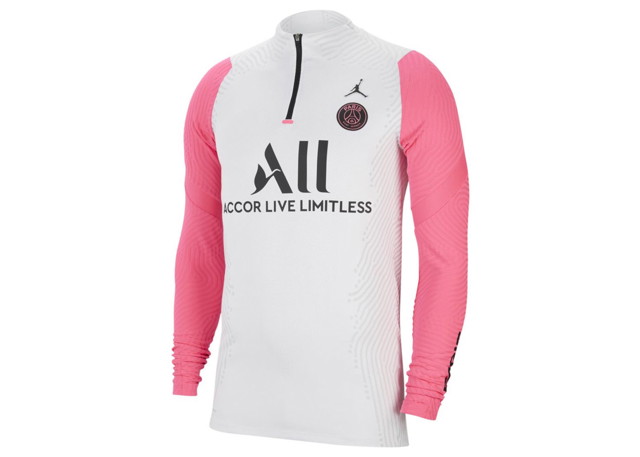 Sweatshirt Jordan Jordan x Paris Saint Germain Strike Vaporknit L/S T-shirt White/Pink/Black Fehér | CW1384-101