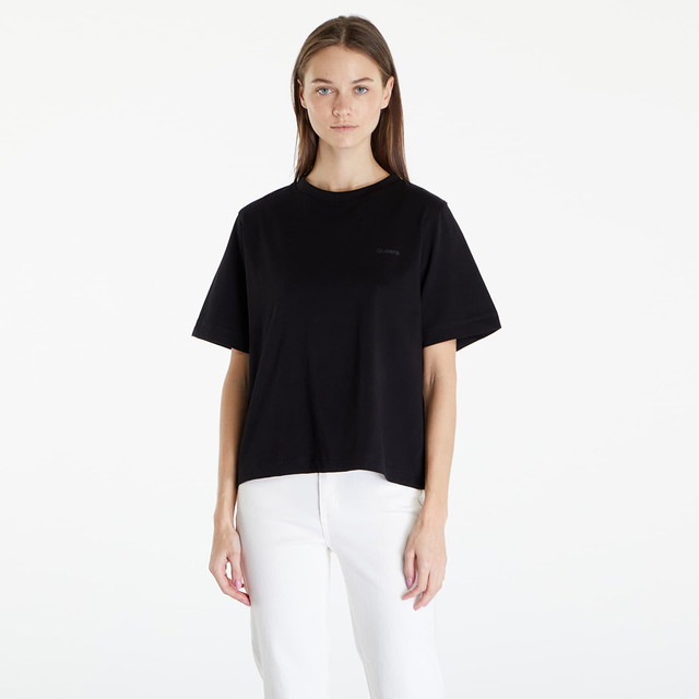 Póló Queens Essential T-Shirt With Tonal Print Black Fekete | QNS_001