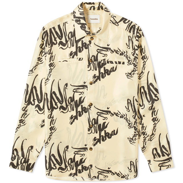 Ing Nanushka Sabrin Printed Shirt Bézs | NW24RSSH01371