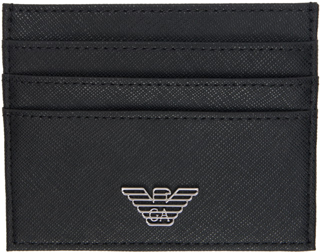 Pénztárca Emporio Armani Regenerated Leather Card Holder Fekete | Y4R173 Y138E
