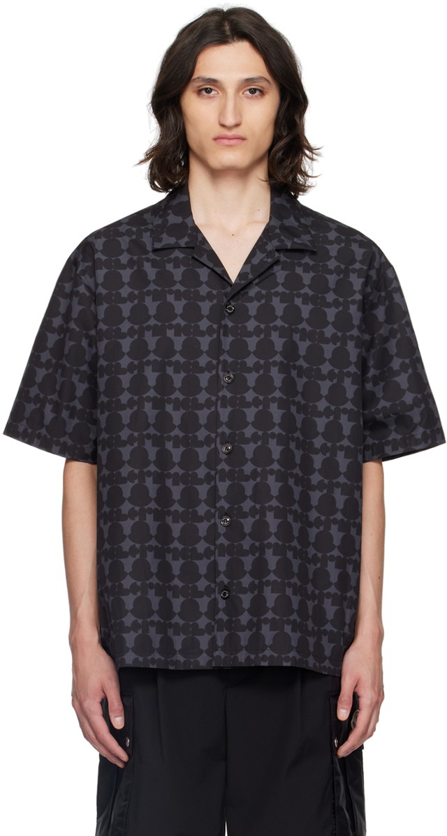 Ing Moncler Gray & Black Print Shirt Fekete | J10912F00007597KV