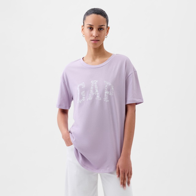 Póló GAP Logo Boyfriend Tee Orchid Petal Orgona | 875093-02