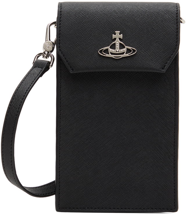 Deréktáskák Vivienne Westwood Saffiano Phone Pouch Fekete | 53030019U-S000B-