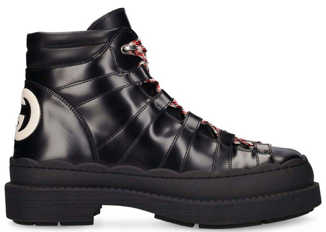 Sneakerek és cipők Gucci Ghibli Leather Trekking Boots Black Fekete | 721122 AABBR 1294