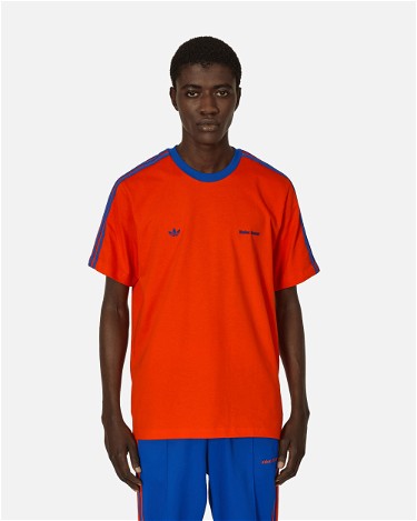 Póló adidas Originals Wales Bonner x Short-Sleeve Tee Bold Orange/ Royal Blue 
Piros | IZ1891, 4