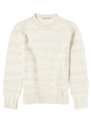 Pulóver Acne Studios Karita Mohair Stripe Jumper Fehér | A60399-CEY