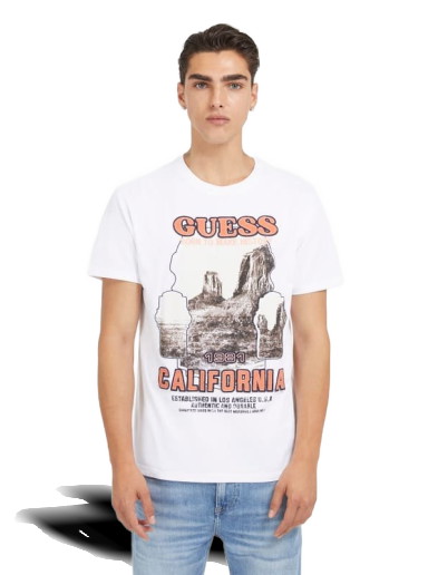 Póló GUESS Front Print T-Shirt Fehér | M3BI40K8FQ4