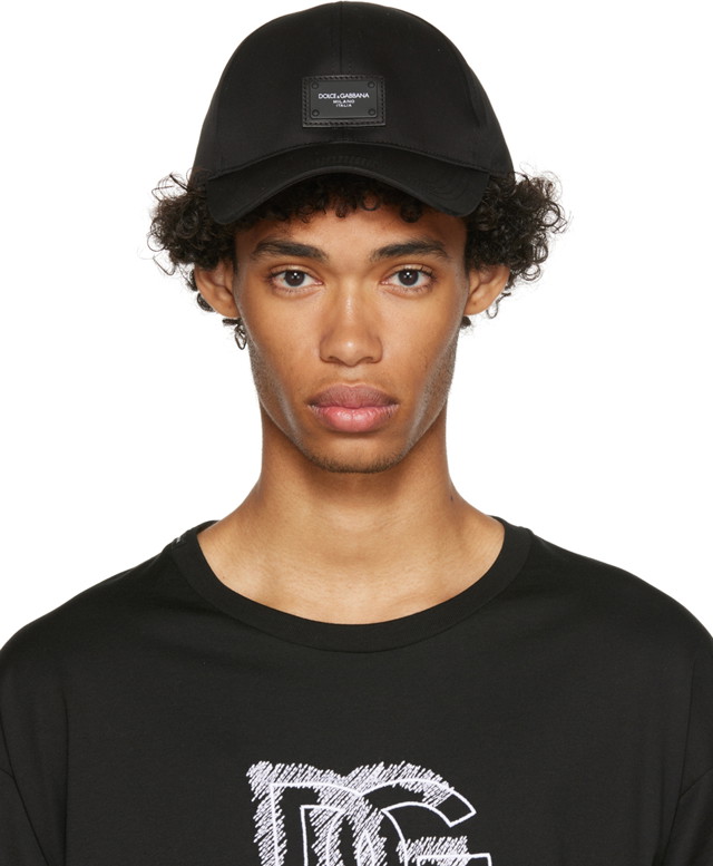 Kupakok Dolce & Gabbana Black Logo Patch Cap Fekete | GH590AFUFJR
