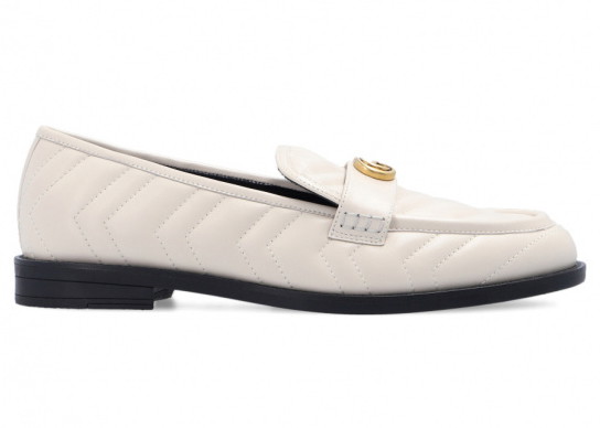 Sneakerek és cipők Gucci Marmont Matelassé Loafer White (Women's) Bézs | 670399 BKO60 9022