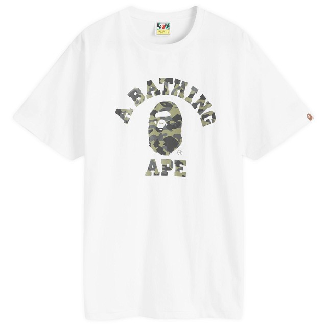 Póló BAPE A Bathing Ape 1st Camo College T-Shirt Fehér | 001TEK301008M-WHG
