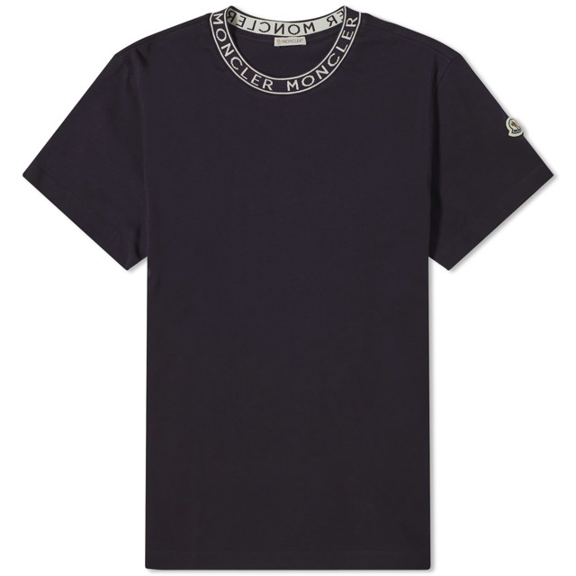 Póló Moncler Collar Logo T-Shirt Navy Fekete | 8C000-24-8390T-778