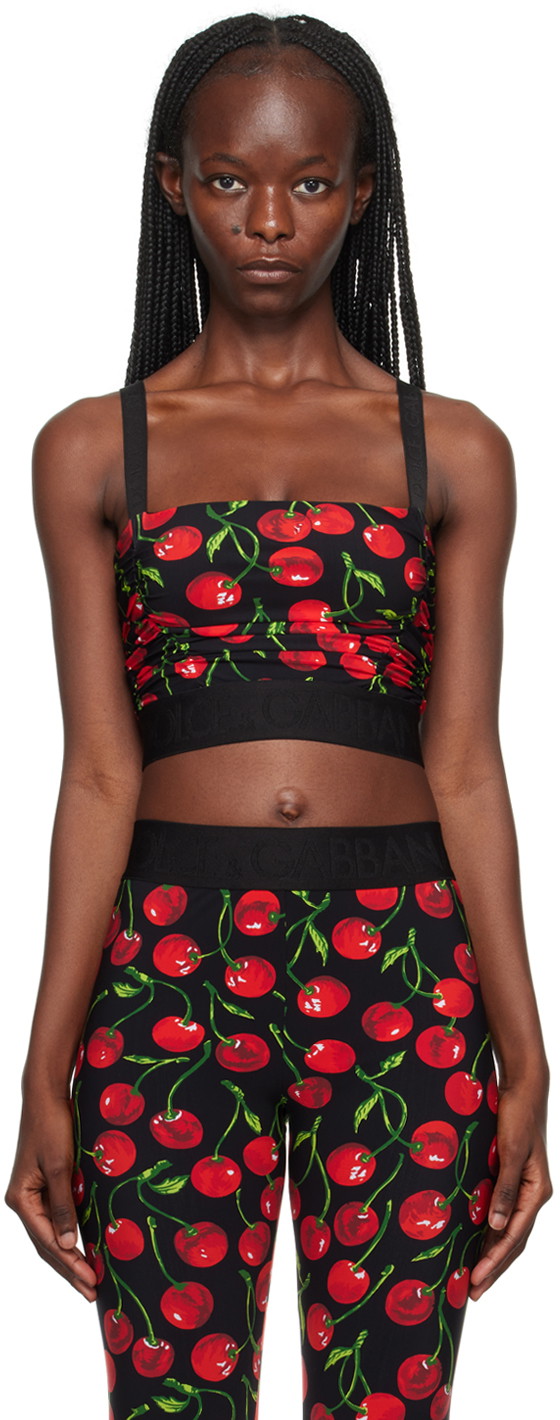 Trikók Dolce & Gabbana Black Printed Tank Top Fekete | F771IT FSG54