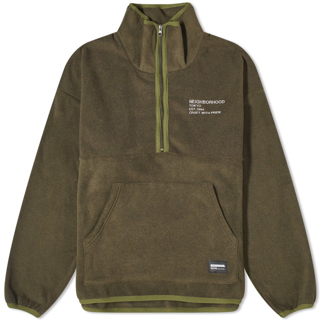 Pulóver Neighborhood Fleece Half Zip Crew Sweater "Olive Drab" Barna | 232OKNH-CSM06-OD