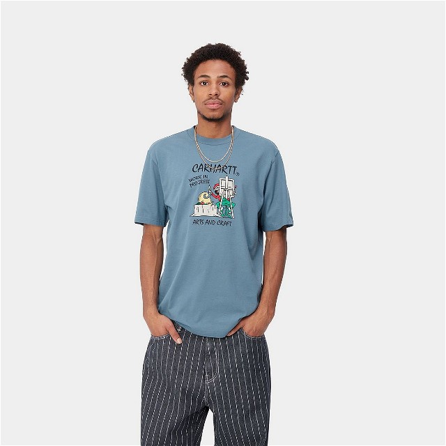 Póló Carhartt WIP Art Supply T-Shirt Kék | I033117_1YI_XX