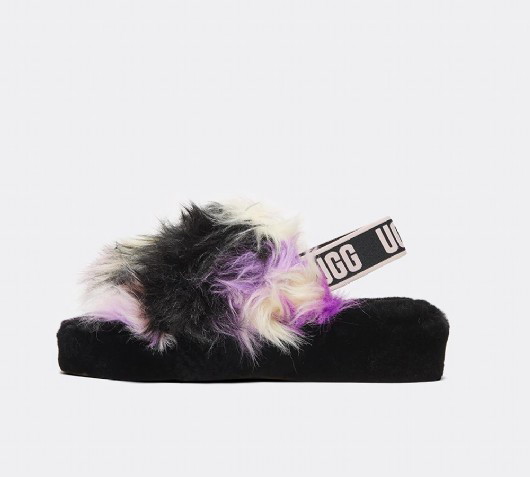 Sneakerek és cipők UGG Fluff Yeah Slide Fekete | 1117326-MGNL