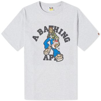 BAPE A Bathing Ape Graffiti Character College T-Shirt 001TEK301331M-GRY