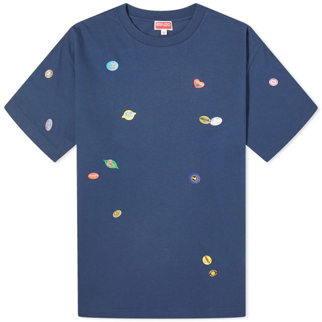 Póló KENZO Fruit Stickers T-Shirt Sötétkék | FE55TS2784SG-77