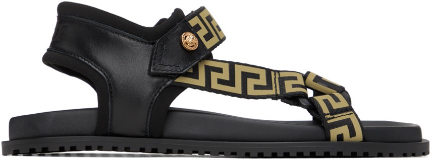Sneakerek és cipők Versace Greca Sandals "Black" Fekete | 1008316 1A06083, 0