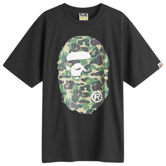 Póló BAPE A Bathing Ape ABC Camo Big Ape Head T-Shirt Fekete | 001TEK301006M-BKG