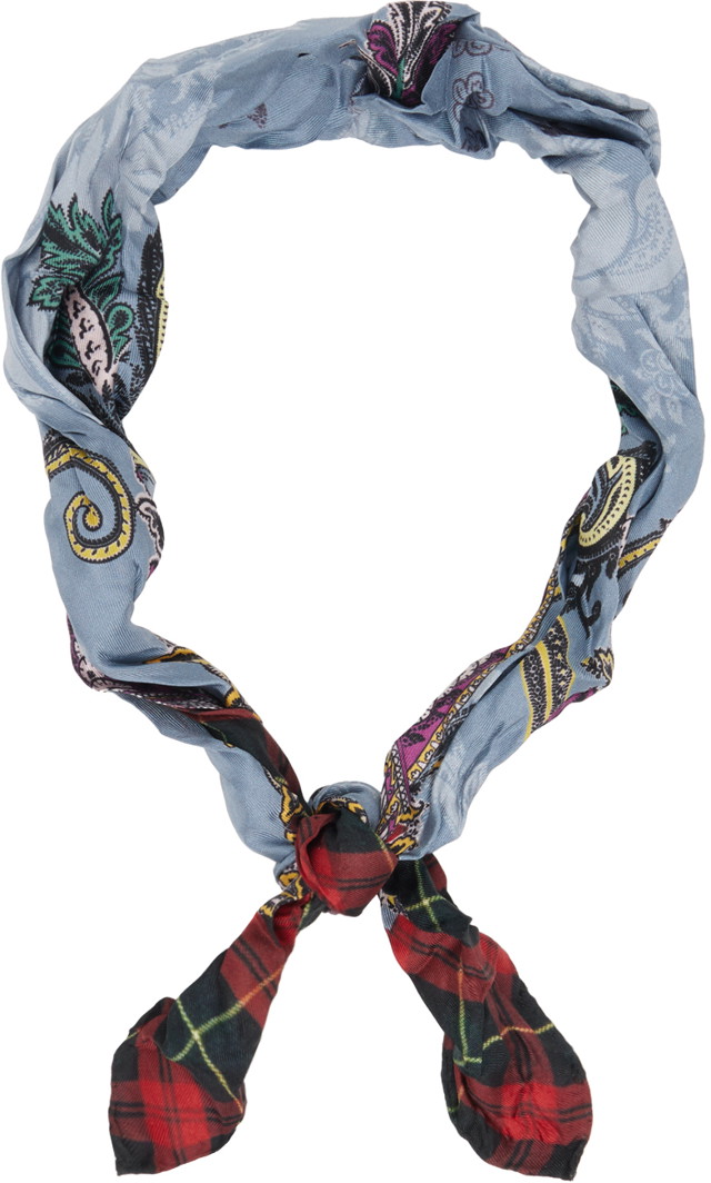 Sálak és kendők Acne Studios Printed Silk Scarf Kék | CA0274-