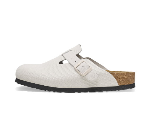 Lifestyle Birkenstock Boston Embossed Corduroy Suede "Antique White" Fehér | 1025252/1025270