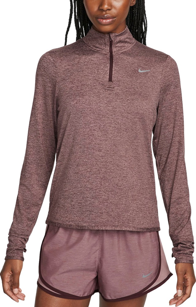 Póló Nike W NK SWIFT ELMNT DF UV HZ TOP Burgundia | fb4316-652