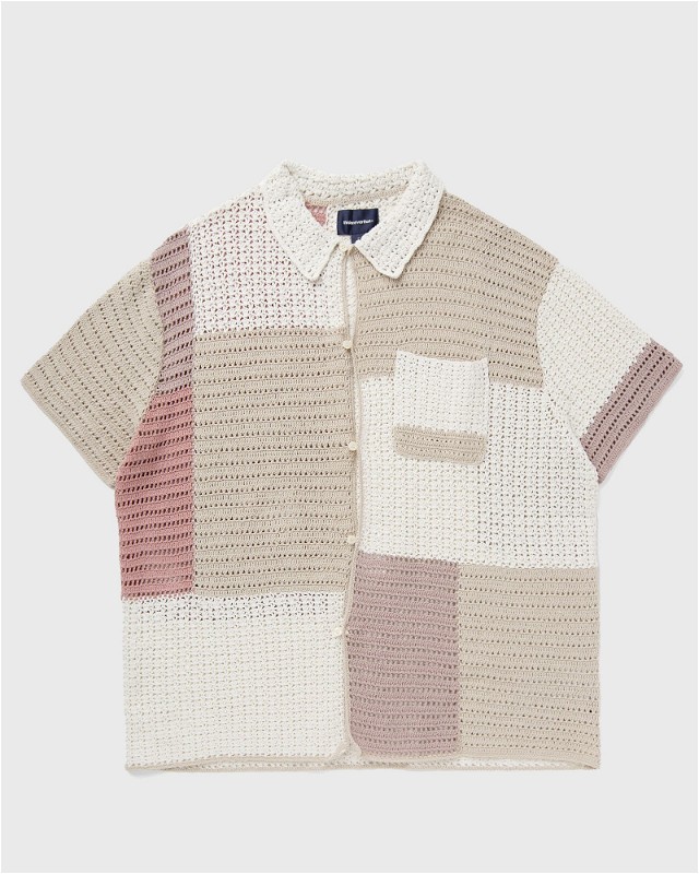 Block Crochet Knit Shirt