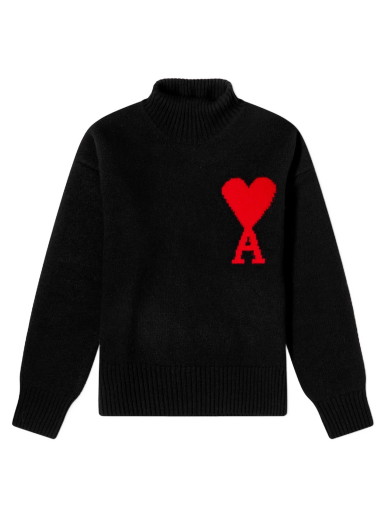 Pulóver AMI ADC Large Funnel Knit Sweater Fekete | BFUKS402-018009
