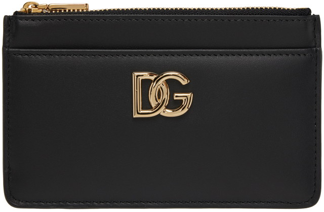 Pénztárca Dolce & Gabbana Black Embossed Card Holder Fekete | BI1261AW576