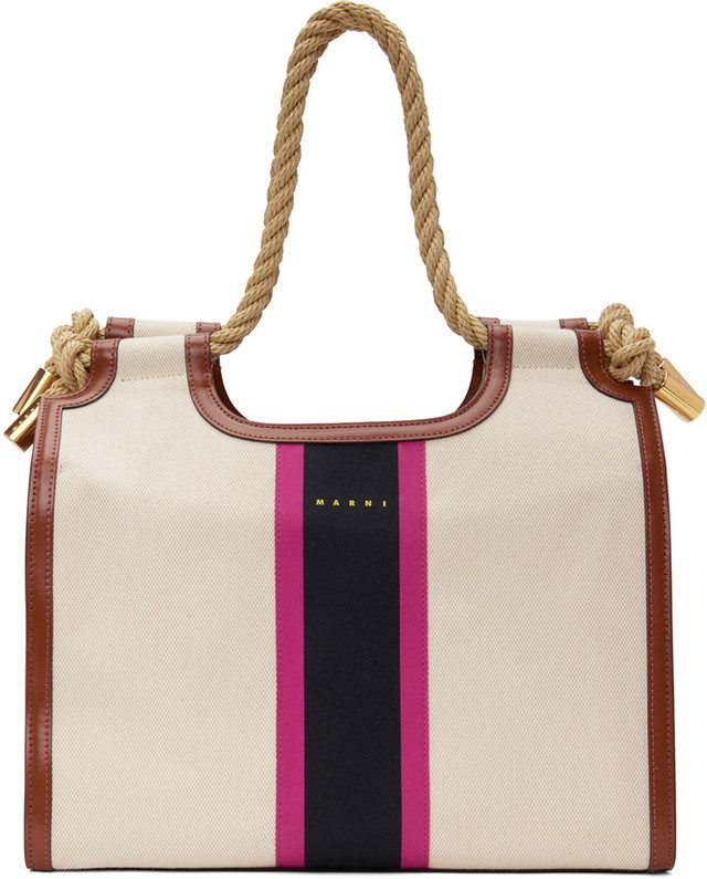 Vászontáskák Marni Marcel Summer Rope Handles Tote Bag Barna | BMMP0024U4 P6458