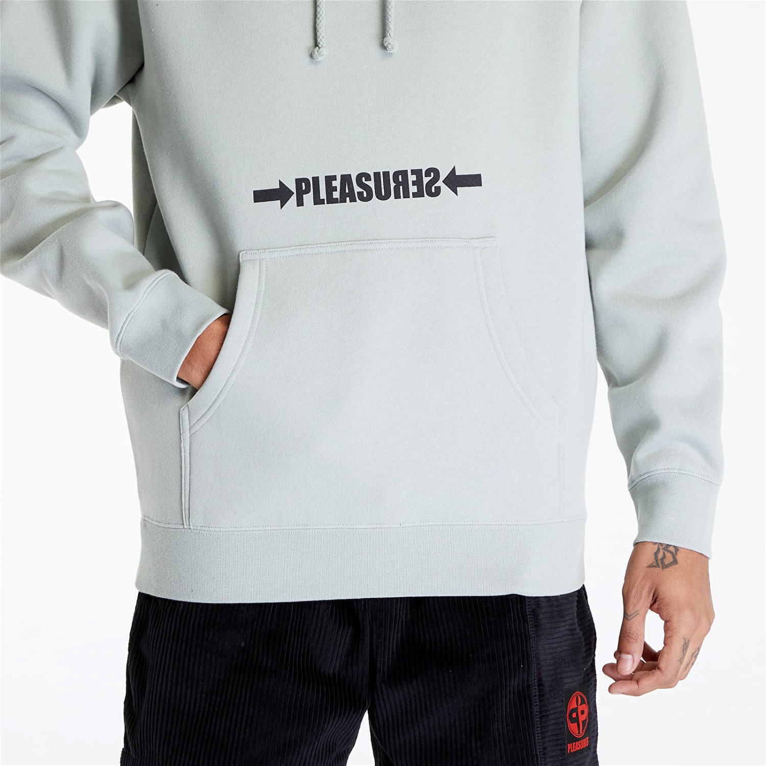 Sweatshirt Pleasures Crash Hoodie Szürke | P24SP056 SAGE, 1