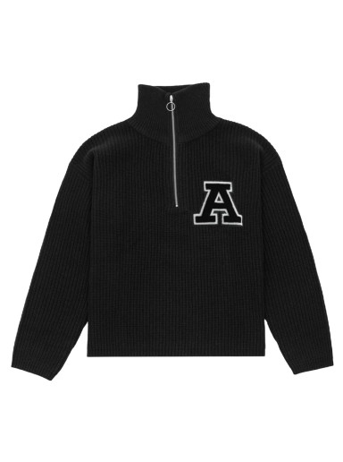 Pulóver AXEL ARIGATO Team Half-Zip Sweater Fekete | A0418005