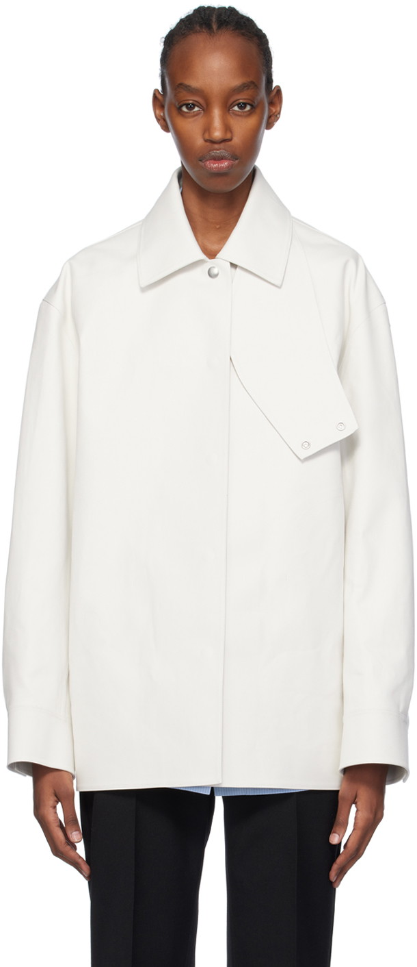 Dzsekik Jil Sander Detachable Collar Jacket Fehér | J52BN0007_J45171