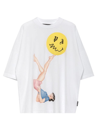 Póló Palm Angels Juggler Pin Up Logo T-Shirt Sárga | PMAA041R21JER0020130