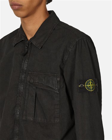 Ing Stone Island Garment Dyed Overshirt Fekete | 8015119WN V0129, 5