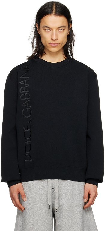 Dolce & Gabbana Black Embroidered Sweater GXN47ZJEMJ3