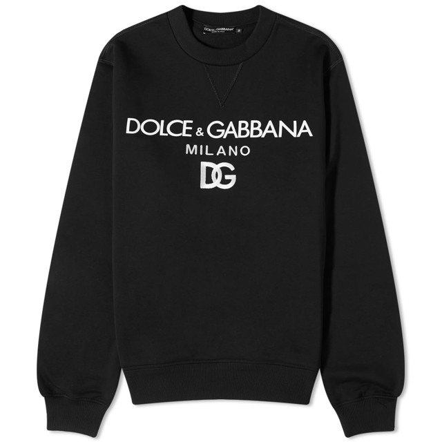 Sweatshirt Dolce & Gabbana Men's Milano Crew Neck Sweat Black Fekete | G9ACGZFU7DU-N0000