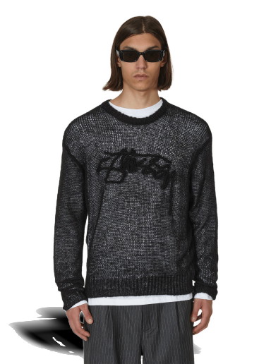 Pulóver Stüssy Loose Knit Logo Sweater Fekete | 117180 BLAC