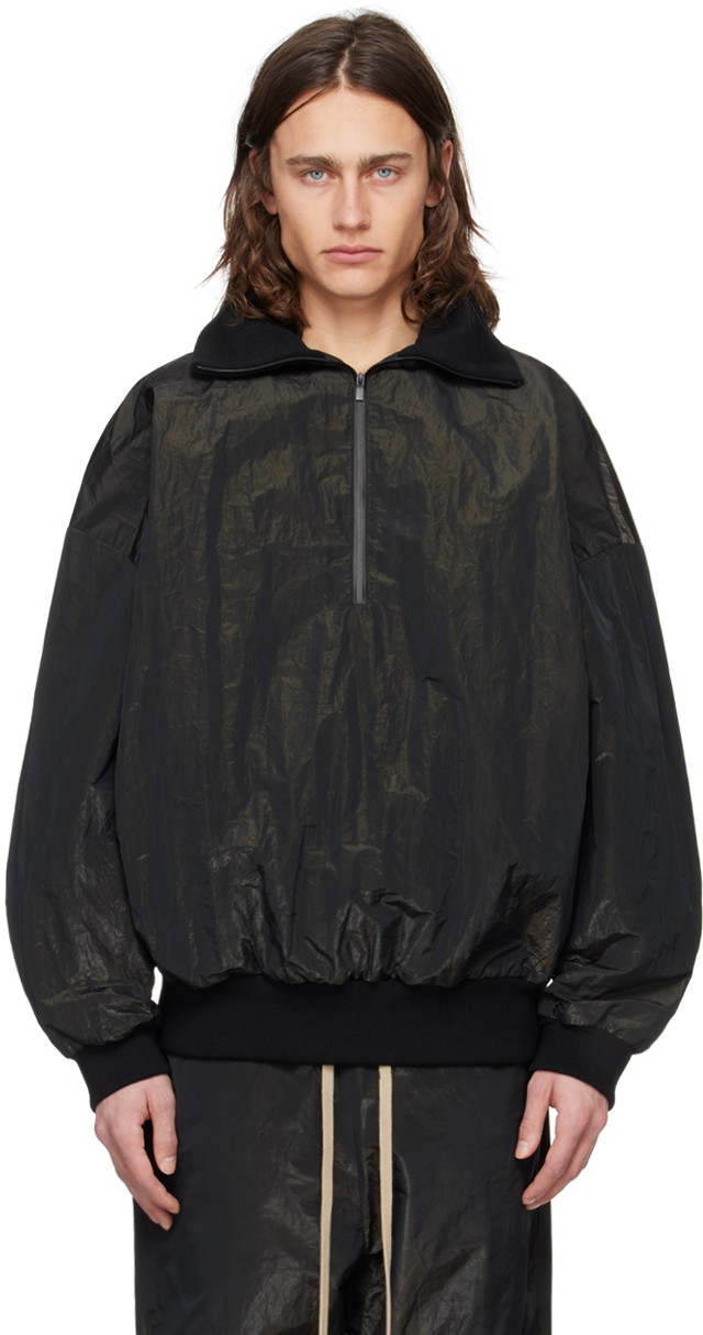 Dzsekik Fear of God Black Half-Zip Jacket Fekete | FG830-210WRP