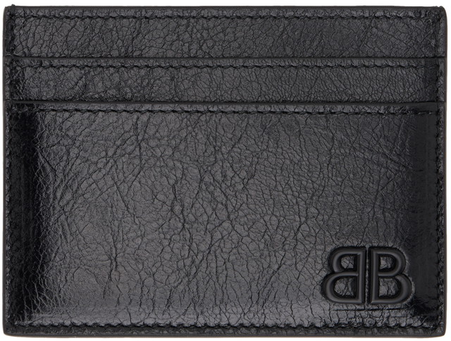 Pénztárca Balenciaga Logo Card Holder Fekete | 766547-2AAS8-1000