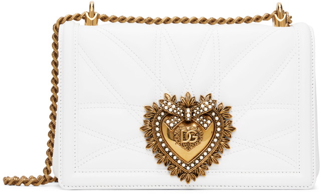 Kézitáskák Dolce & Gabbana White Medium Devotion Bag Fehér | BB7158 AW437