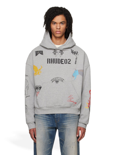 Sweatshirt Rhude Scribble Hoodie Szürke | RHFW23HO14489142