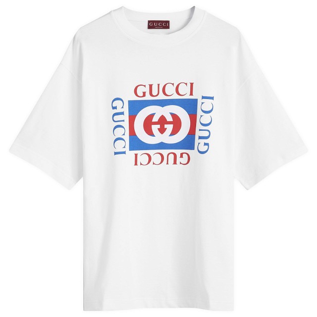 Póló Gucci Interlocking Box Logo T-Shirt Fehér | 784361-XJGKA-9074